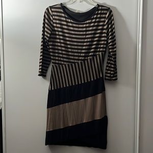 Tan/Black stripe dress
